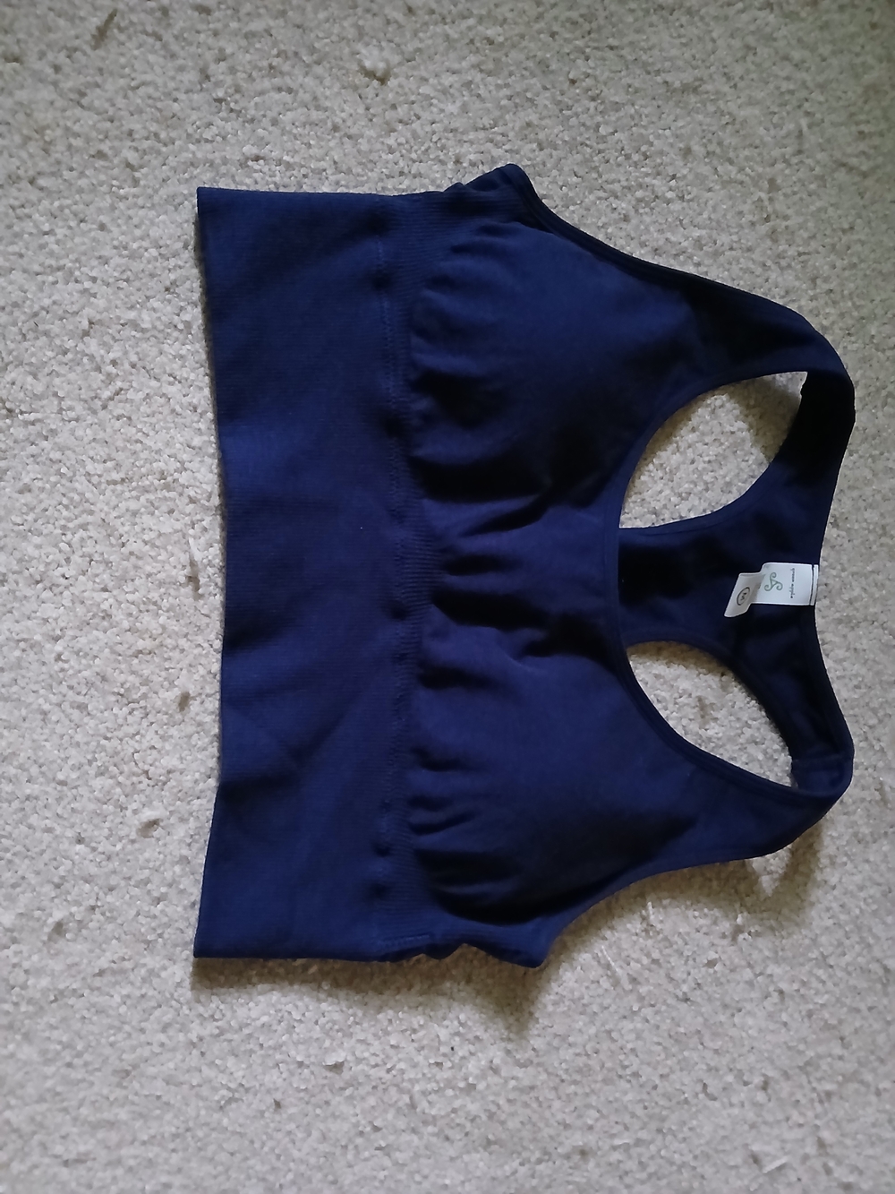 Green Apple Navy Blue Seamless Racerback Bra